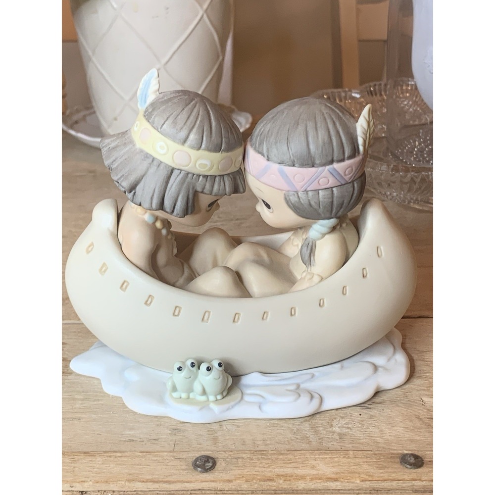 Precious Moments Figurine 520772 Many Moons In Same Canoe Blessum You 1988